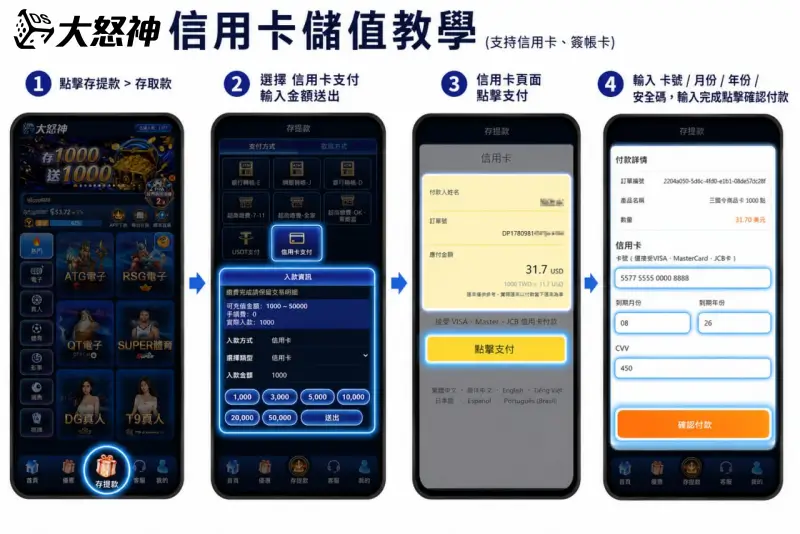 娛樂城信用卡儲值流程步驟超簡單
